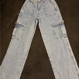 Simple Society Light Blue Cargo Jeans